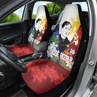 Philippines Rizal Day Car Seat Cover Filipino Sampaguita Grunge Style - Polynesian Pride