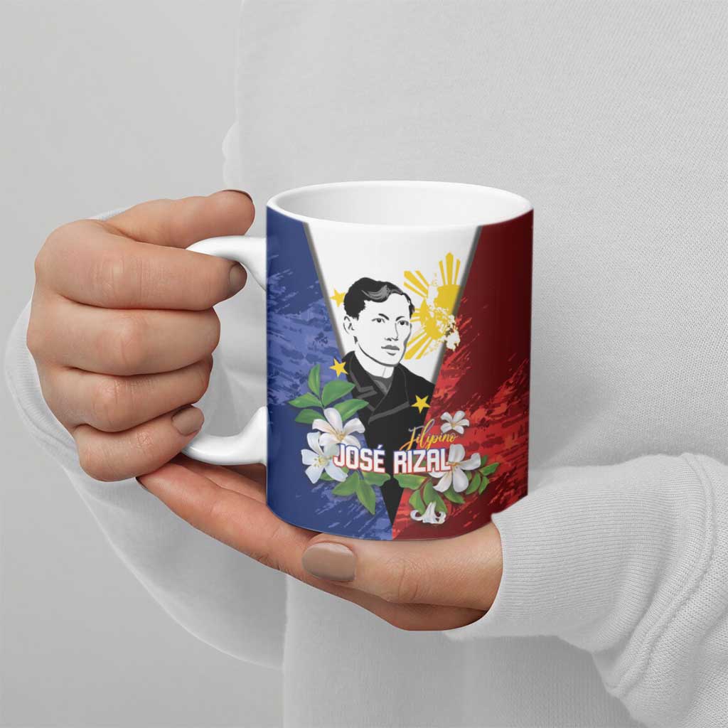 Philippines Rizal Day Ceramic Mug Filipino Sampaguita Grunge Style - Polynesian Pride