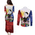 Philippines Rizal Day Couples Matching Puletasi and Long Sleeve Button Shirt Filipino Sampaguita Grunge Style - Polynesian Pride