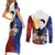 Philippines Rizal Day Couples Matching Short Sleeve Bodycon Dress and Long Sleeve Button Shirt Filipino Sampaguita Grunge Style - Polynesian Pride