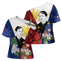 Philippines Rizal Day Cross Shoulder Shirt Filipino Sampaguita Grunge Style - Polynesian Pride