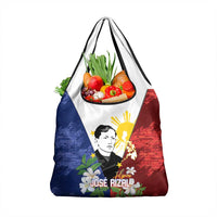 Philippines Rizal Day Grocery Bag Filipino Sampaguita Grunge Style - Polynesian Pride