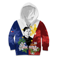 Philippines Rizal Day Kid Hoodie Filipino Sampaguita Grunge Style - Polynesian Pride