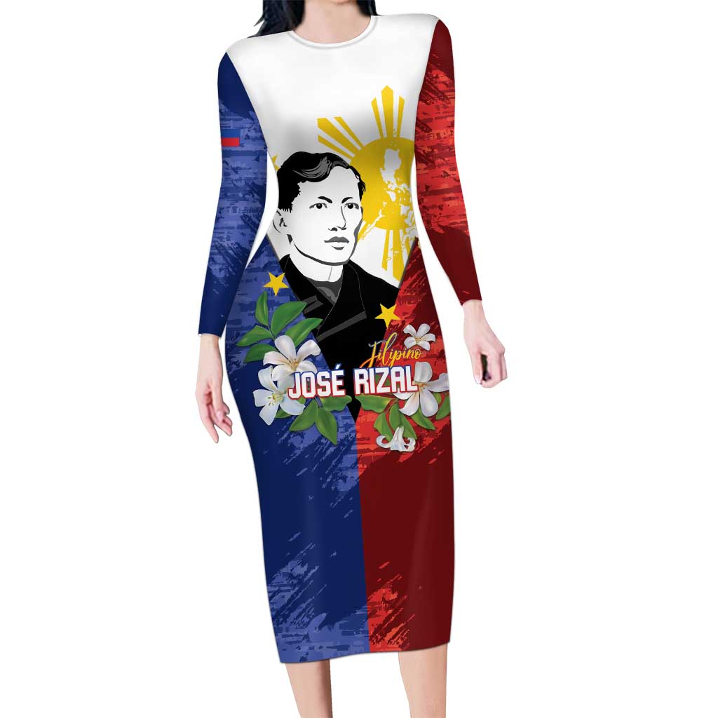bodycon dress philippines Philippines Rizal Day Long Sleeve Bodycon Dress Filipino Sampaguita Grunge  Style