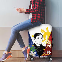 Philippines Rizal Day Luggage Cover Filipino Sampaguita Grunge Style - Polynesian Pride