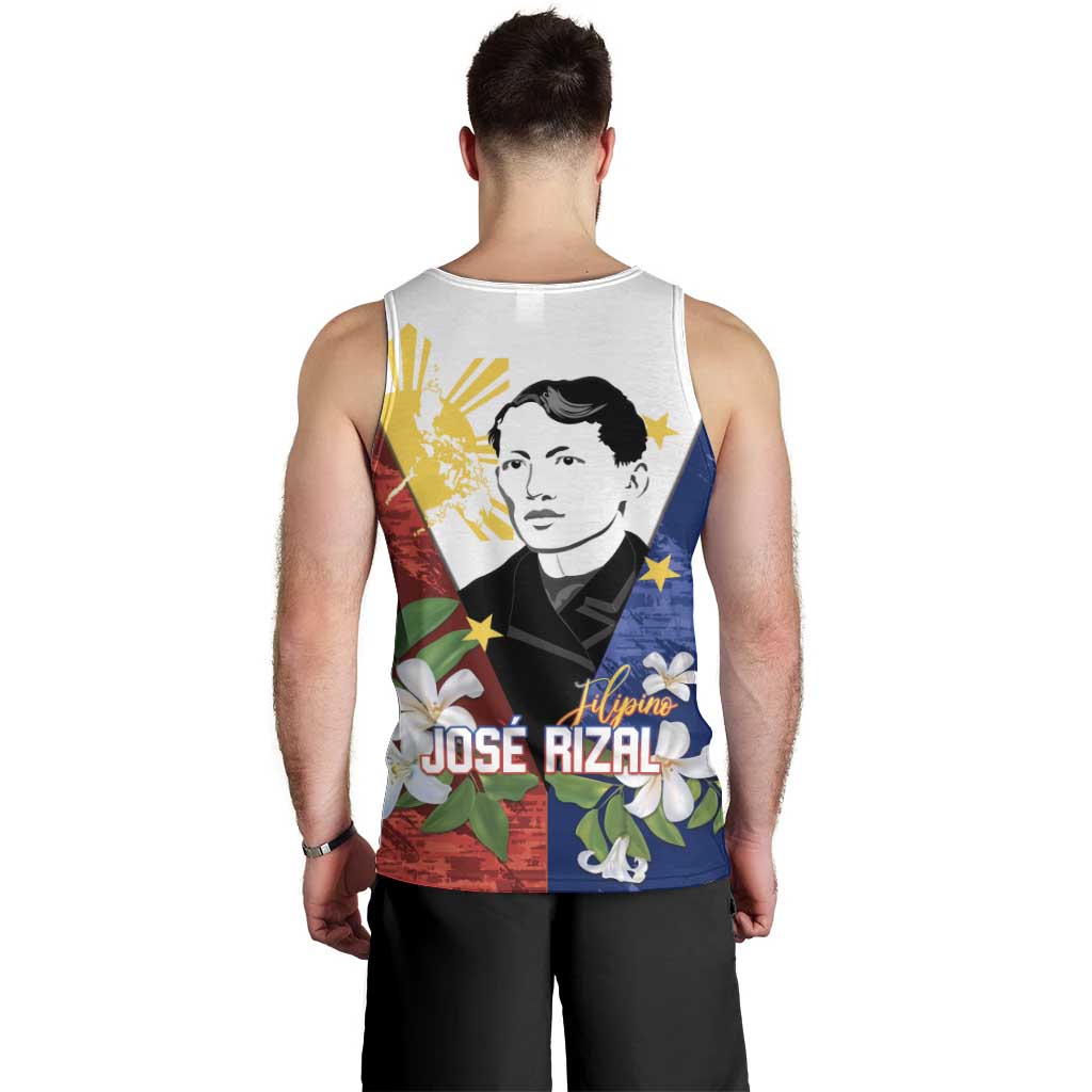 Philippines Rizal Day Men Tank Top Filipino Sampaguita Grunge Style - Polynesian Pride