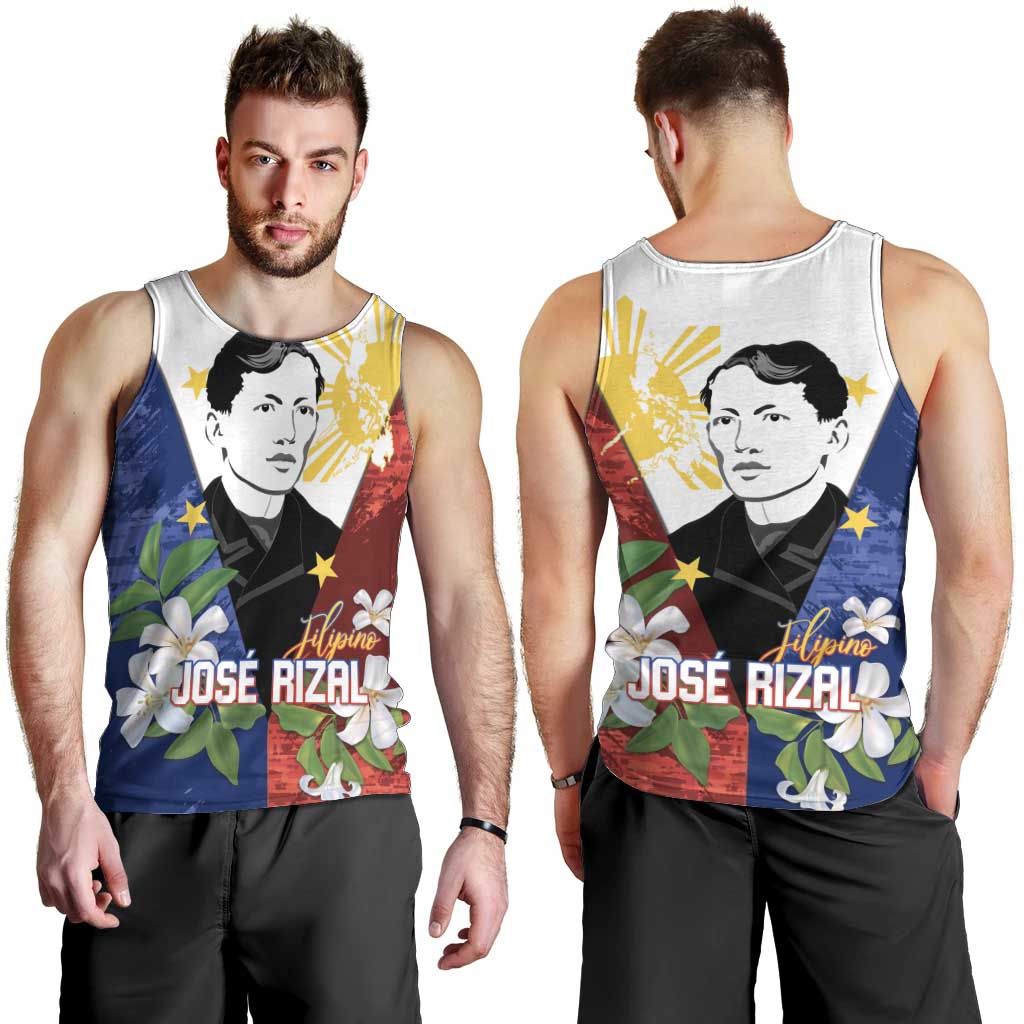 Philippines Rizal Day Men Tank Top Filipino Sampaguita Grunge Style - Polynesian Pride