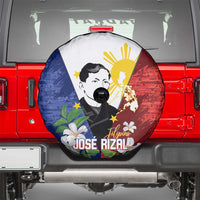 Philippines Rizal Day Spare Tire Cover Filipino Sampaguita Grunge Style - Polynesian Pride