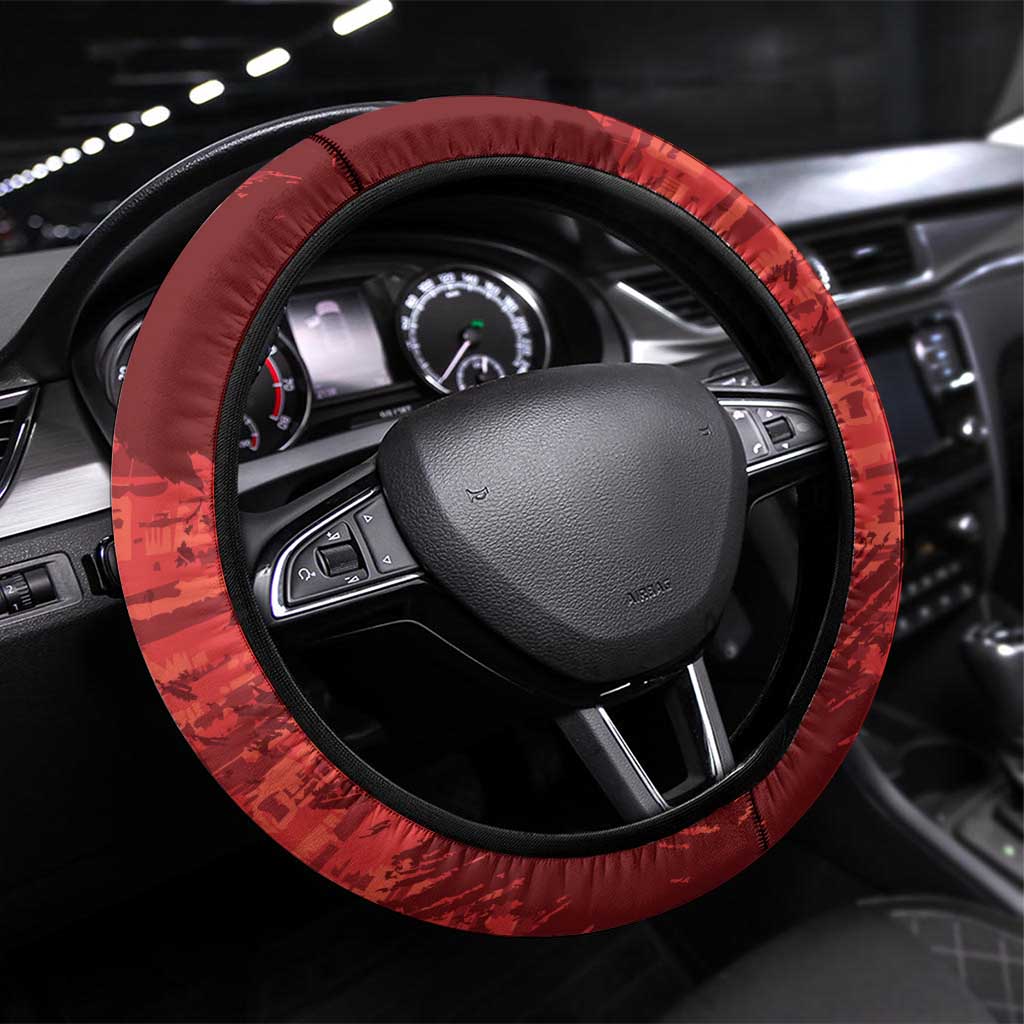 Philippines Rizal Day Steering Wheel Cover Filipino Sampaguita Grunge Style LT14 Universal Fit Blue - Polynesian Pride