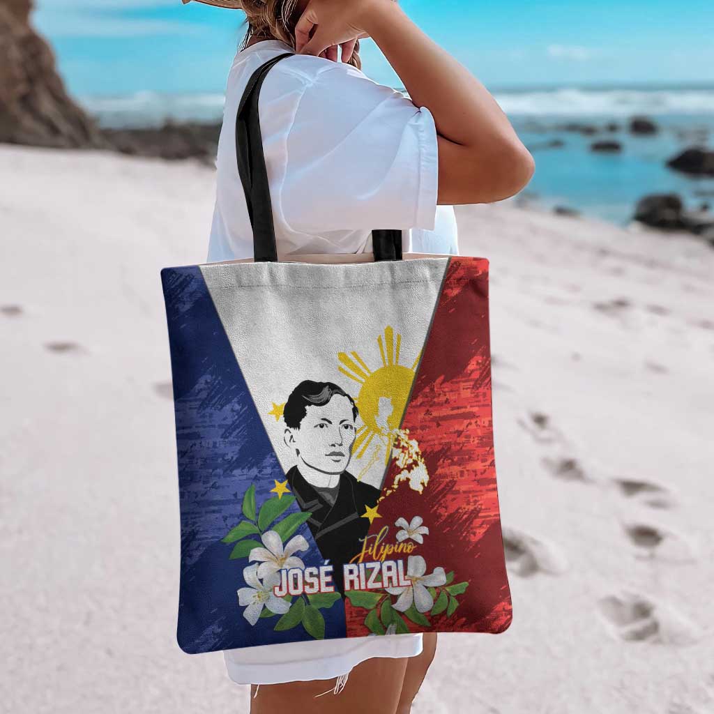 Philippines Rizal Day Tote Bag Filipino Sampaguita Grunge Style - Polynesian Pride