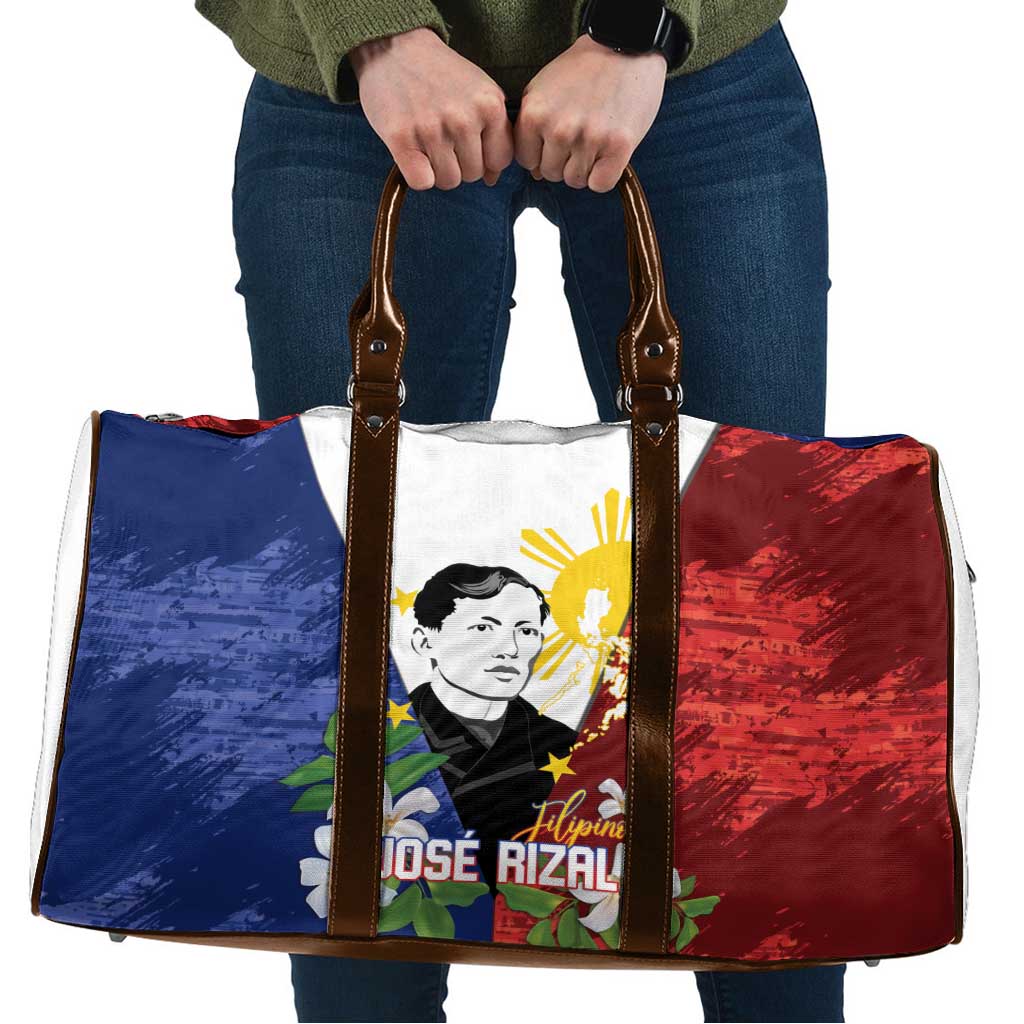 Philippines Rizal Day Travel Bag Filipino Sampaguita Grunge Style LT14 Blue - Polynesian Pride