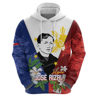 Philippines Rizal Day Zip Hoodie Filipino Sampaguita Grunge Style - Polynesian Pride