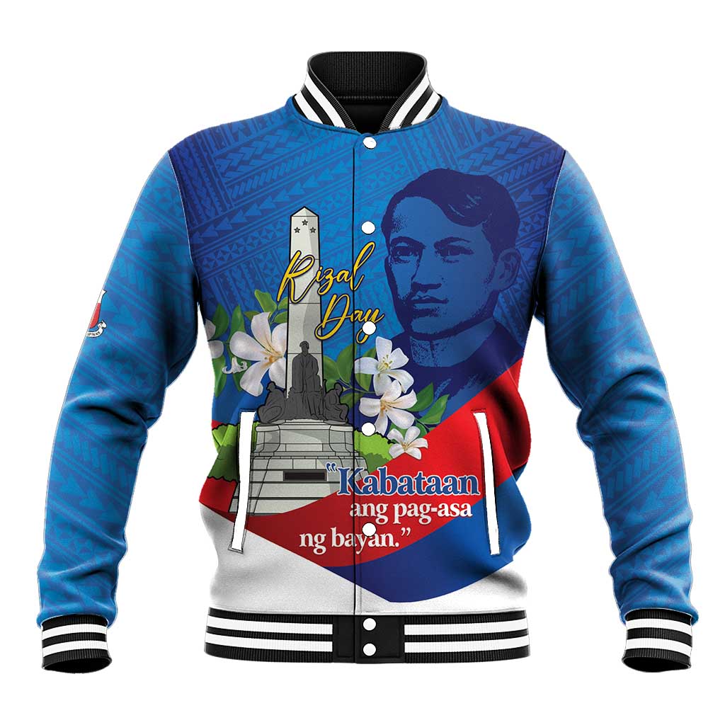 Philippines Rizal Day Baseball Jacket Filipino Motto Stella Polynesian Pattern - Polynesian Pride
