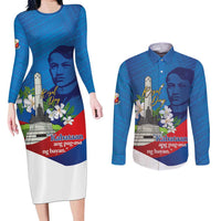 Philippines Rizal Day Couples Matching Long Sleeve Bodycon Dress and Long Sleeve Button Shirt Filipino Motto Stella Polynesian Pattern - Polynesian Pride