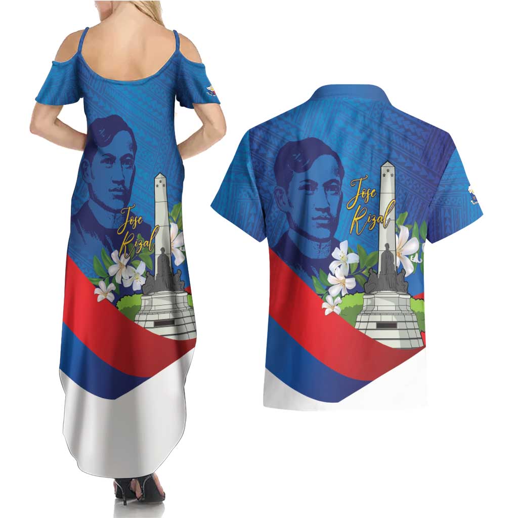 Philippines Rizal Day Couples Matching Summer Maxi Dress and Hawaiian Shirt Filipino Motto Stella Polynesian Pattern - Polynesian Pride