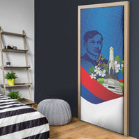 Philippines Rizal Day Door Cover Filipino Motto Stella Polynesian Pattern - Polynesian Pride