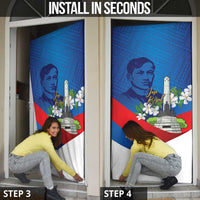 Philippines Rizal Day Door Cover Filipino Motto Stella Polynesian Pattern - Polynesian Pride