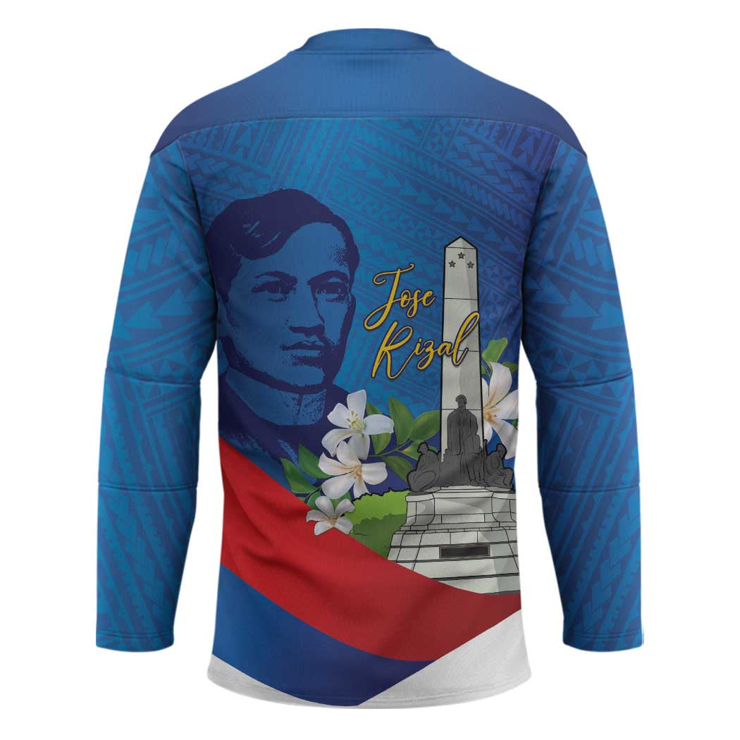 Philippines Rizal Day Hockey Jersey Filipino Motto Stella Polynesian Pattern - Polynesian Pride