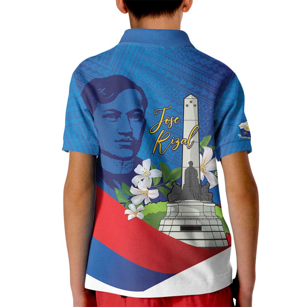Philippines Rizal Day Kid Polo Shirt Filipino Motto Stella Polynesian Pattern - Polynesian Pride
