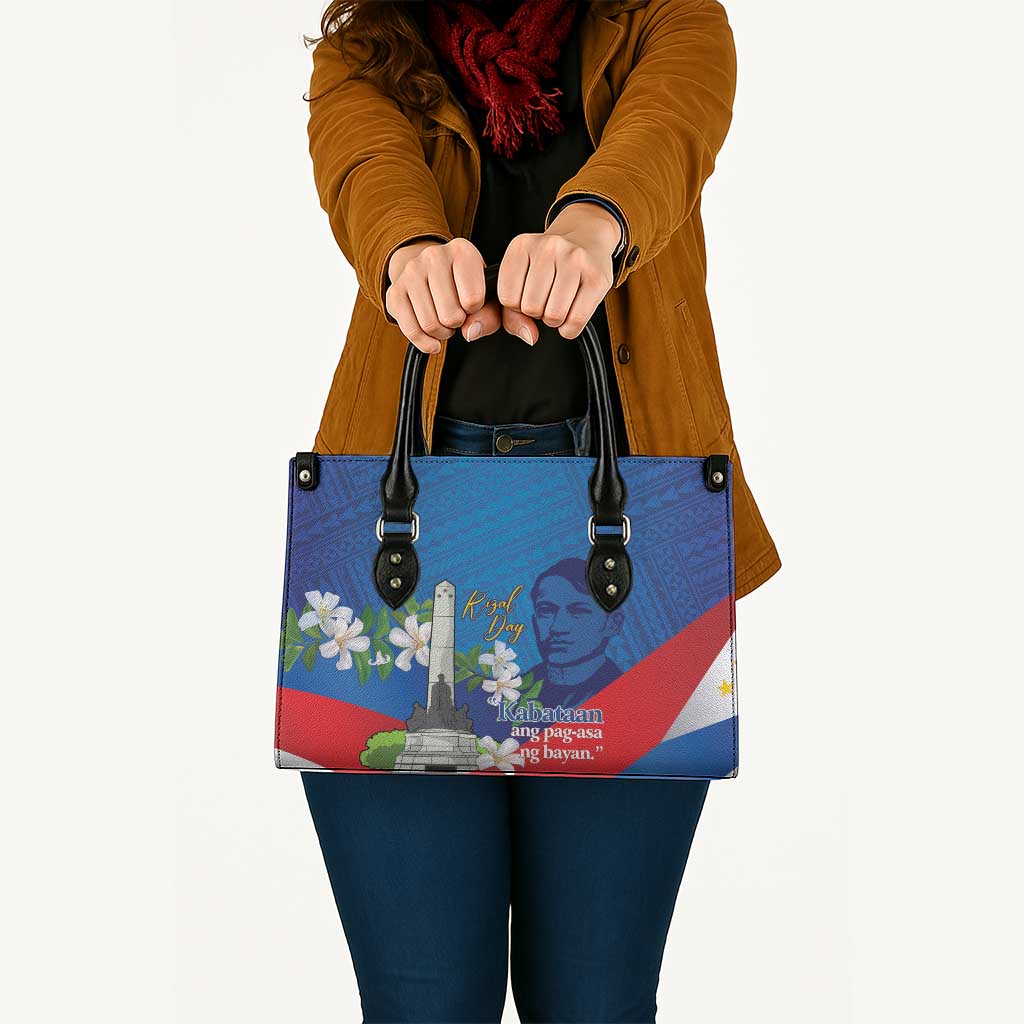 Philippines Rizal Day Leather Bag Filipino Motto Stella Polynesian Pattern - Polynesian Pride