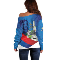 Philippines Rizal Day Off Shoulder Sweater Filipino Motto Stella Polynesian Pattern - Polynesian Pride