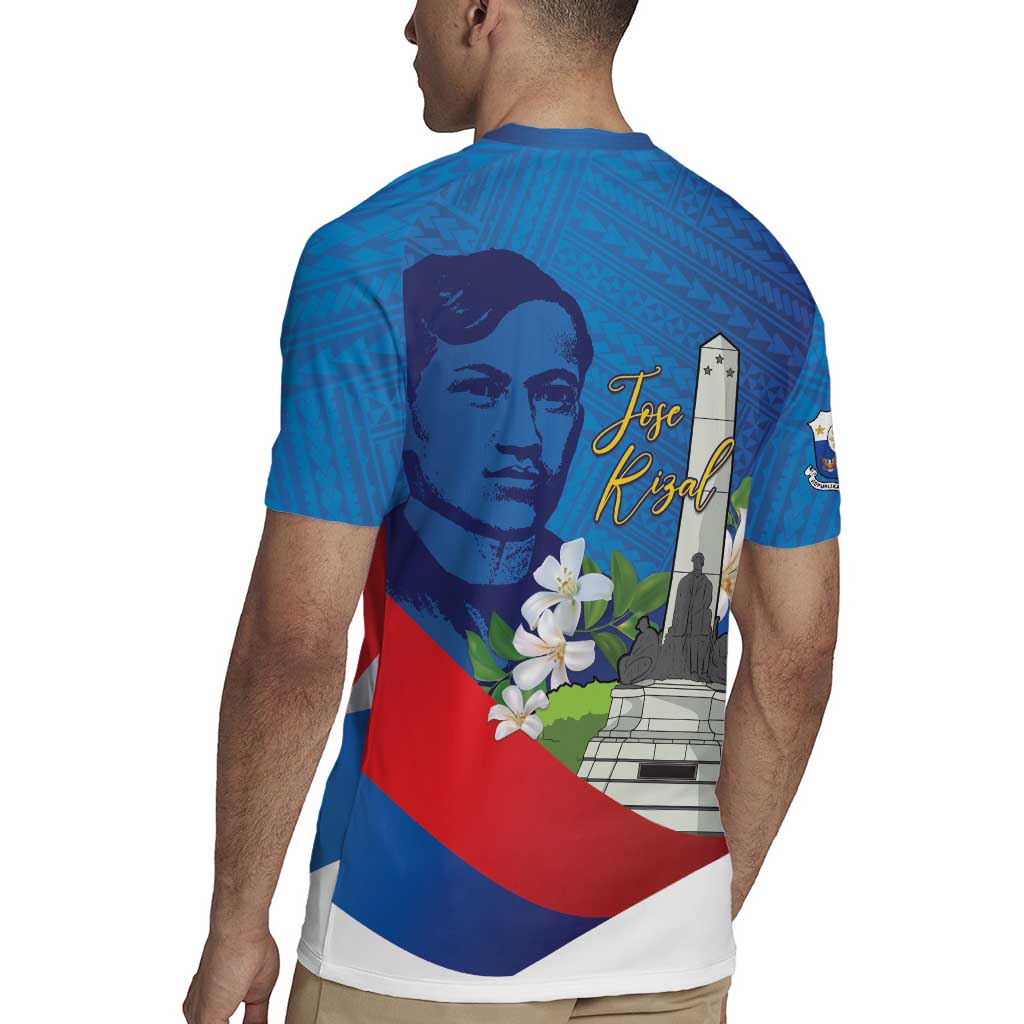Philippines Rizal Day Rugby Jersey Filipino Motto Stella Polynesian Pattern - Polynesian Pride