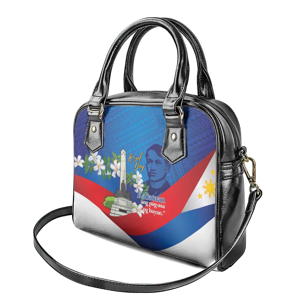 Philippines Rizal Day Shoulder Handbag Filipino Motto Stella Polynesian Pattern - Polynesian Pride