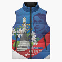 Philippines Rizal Day Sleeveless Puffer Jacket Filipino Motto Stella Polynesian Pattern - Polynesian Pride