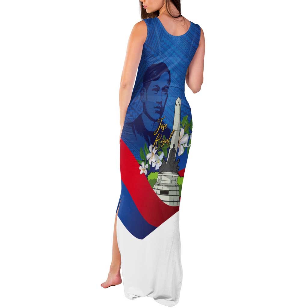 Philippines Rizal Day Tank Maxi Dress Filipino Motto Stella Polynesian Pattern - Polynesian Pride