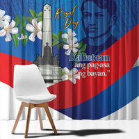 Philippines Rizal Day Window Curtain Filipino Motto Stella Polynesian Pattern - Polynesian Pride