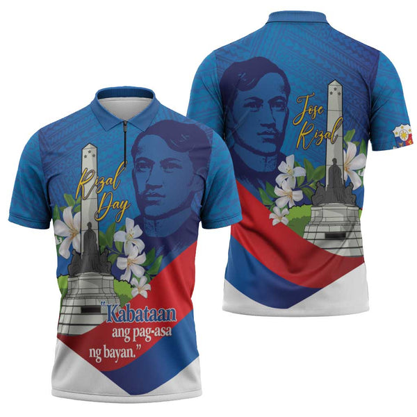 Philippines Rizal Day Zipper Polo Shirt Filipino Motto Stella ...