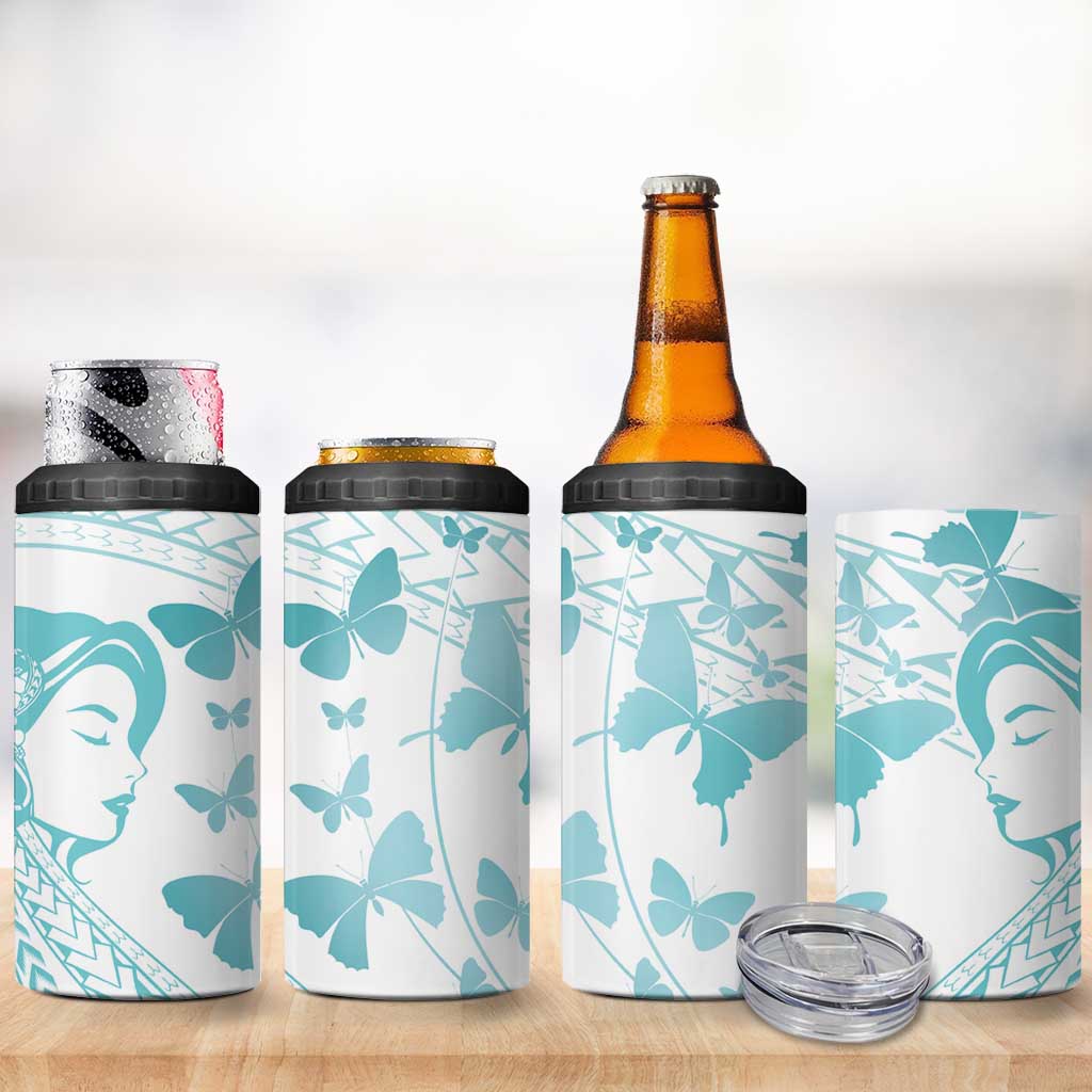 Polynesia Cervical Cancer Awareness Month 4 in 1 Can Cooler Tumbler Polynesian Women Faith Hope Love!