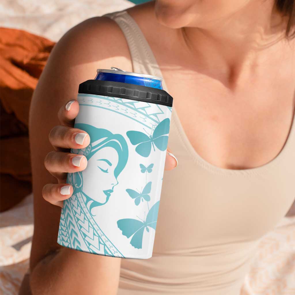 Polynesia Cervical Cancer Awareness Month 4 in 1 Can Cooler Tumbler Polynesian Women Faith Hope Love!