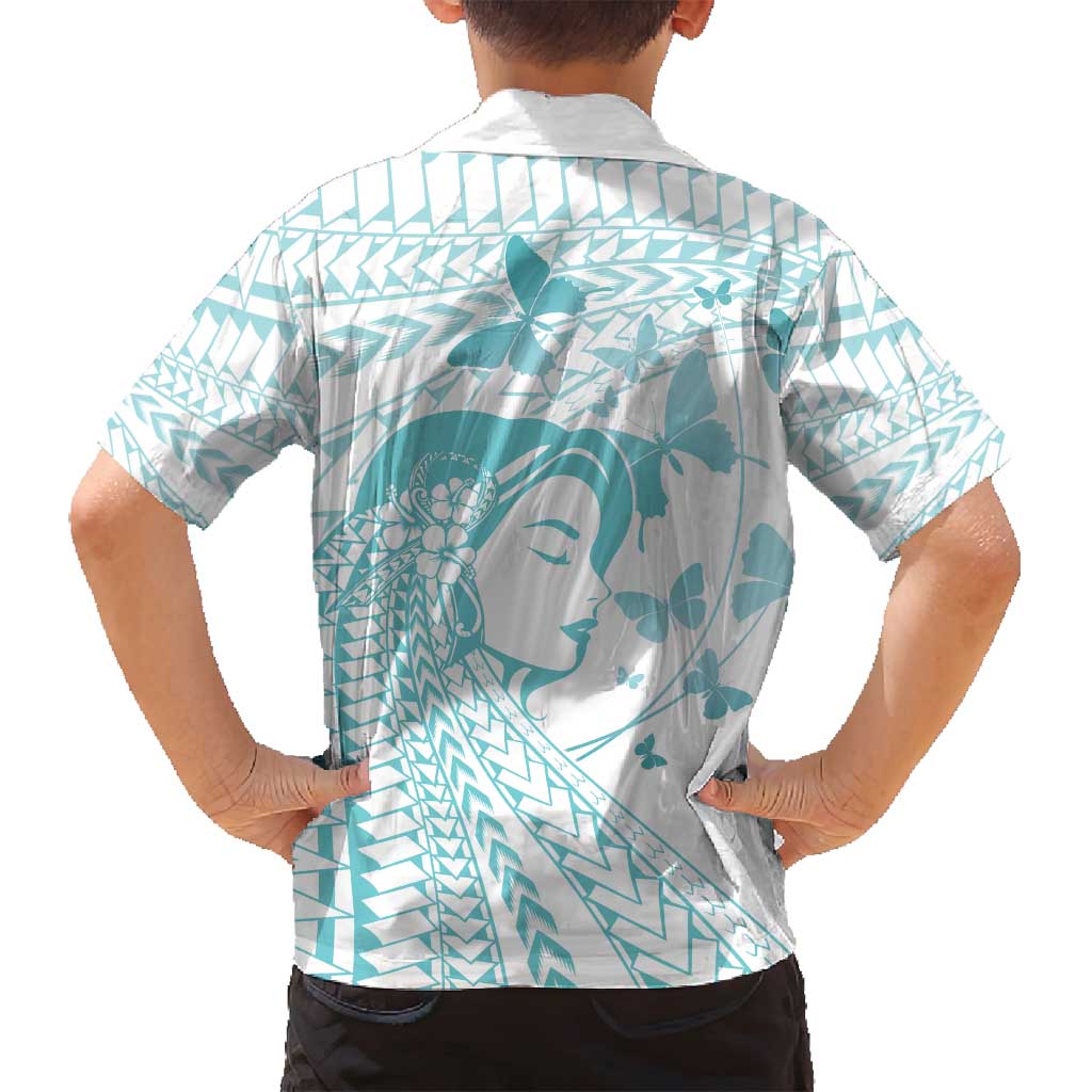 Polynesia Cervical Cancer Awareness Month Family Matching Puletasi and Hawaiian Shirt Polynesian Women Faith Hope Love!