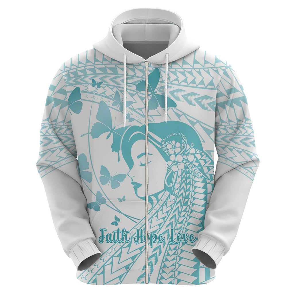 Polynesia Cervical Cancer Awareness Month Hoodie Polynesian Women Faith Hope Love!