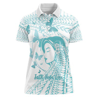 Polynesia Cervical Cancer Awareness Month Women Polo Shirt Polynesian Women Faith Hope Love!