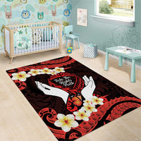 Polynesia AIDS Awareness Month Area Rug Take The Rights Path Polynesian Pattern