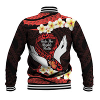 Polynesia AIDS Awareness Month Baseball Jacket Take The Rights Path Polynesian Pattern