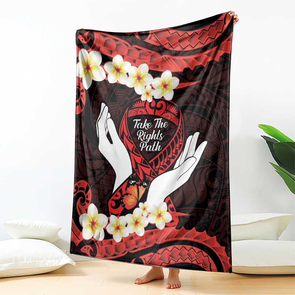 Polynesia AIDS Awareness Month Blanket Take The Rights Path Polynesian Pattern