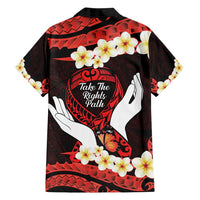 Polynesia AIDS Awareness Month Family Matching Puletasi and Hawaiian Shirt Take The Rights Path Polynesian Pattern