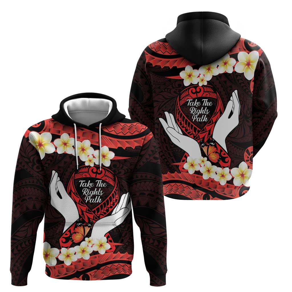 Polynesia AIDS Awareness Month Hoodie Take The Rights Path Polynesian Pattern