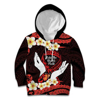 Polynesia AIDS Awareness Month Kid Hoodie Take The Rights Path Polynesian Pattern