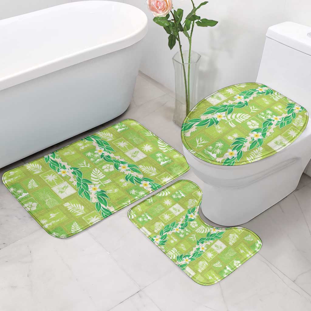 Aloha Hawaii Tuberose Lei Bathroom Set Tropical Vibes Green Color - Polynesian Pride
