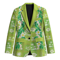 Aloha Hawaii Tuberose Lei Blazer Tropical Vibes Green Color - Polynesian Pride