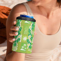 Aloha Hawaii Tuberose Lei 4 in 1 Can Cooler Tumbler Tropical Vibes Green Color - Polynesian Pride