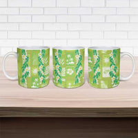 Aloha Hawaii Tuberose Lei Ceramic Mug Tropical Vibes Green Color - Polynesian Pride