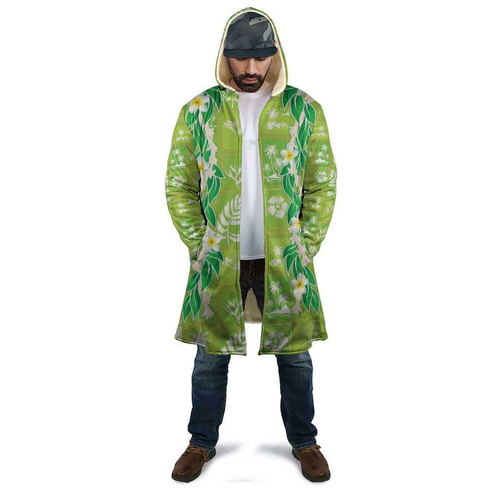 Aloha Hawaii Tuberose Lei Cloak Tropical Vibes Green Color - Polynesian Pride