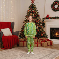 Aloha Hawaii Tuberose Lei Christmas Pajama Set Tropical Vibes Green Color - Polynesian Pride