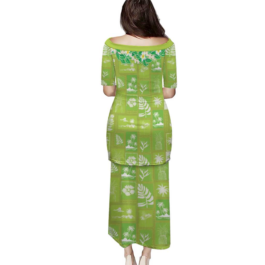 Aloha Hawaii Tuberose Lei Puletasi Tropical Vibes Green Color - Polynesian Pride