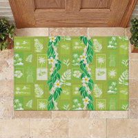 Aloha Hawaii Tuberose Lei Rubber Doormat Tropical Vibes Green Color - Polynesian Pride